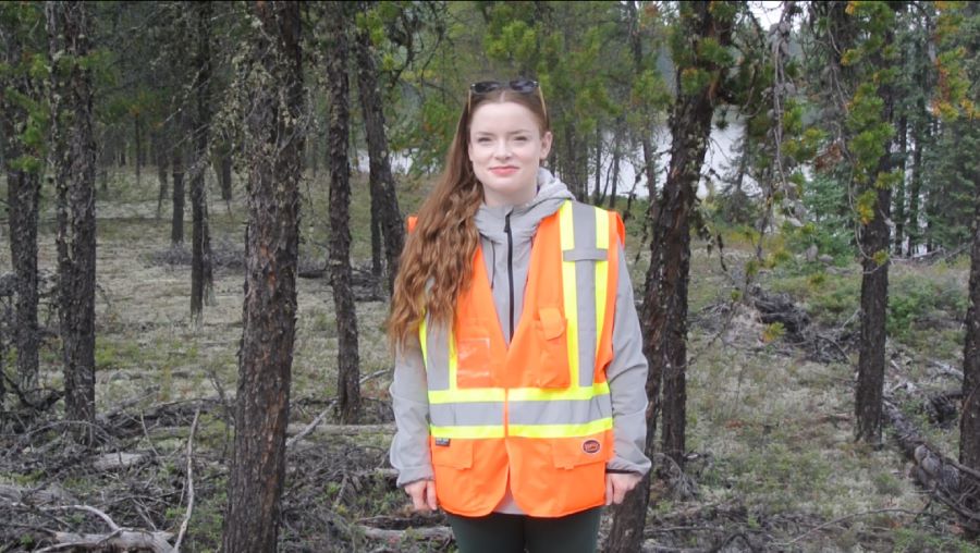 headshot of Mackenzie Burnett at Wheeler River Project site